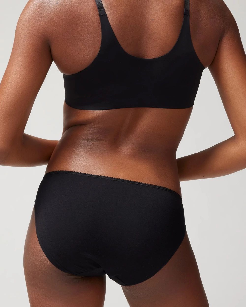 AGNEL【送料込】Swan Bikini Bra&High-waisted Panty SET Edge Cotton Blend Bikini Panty with Lace | Soma